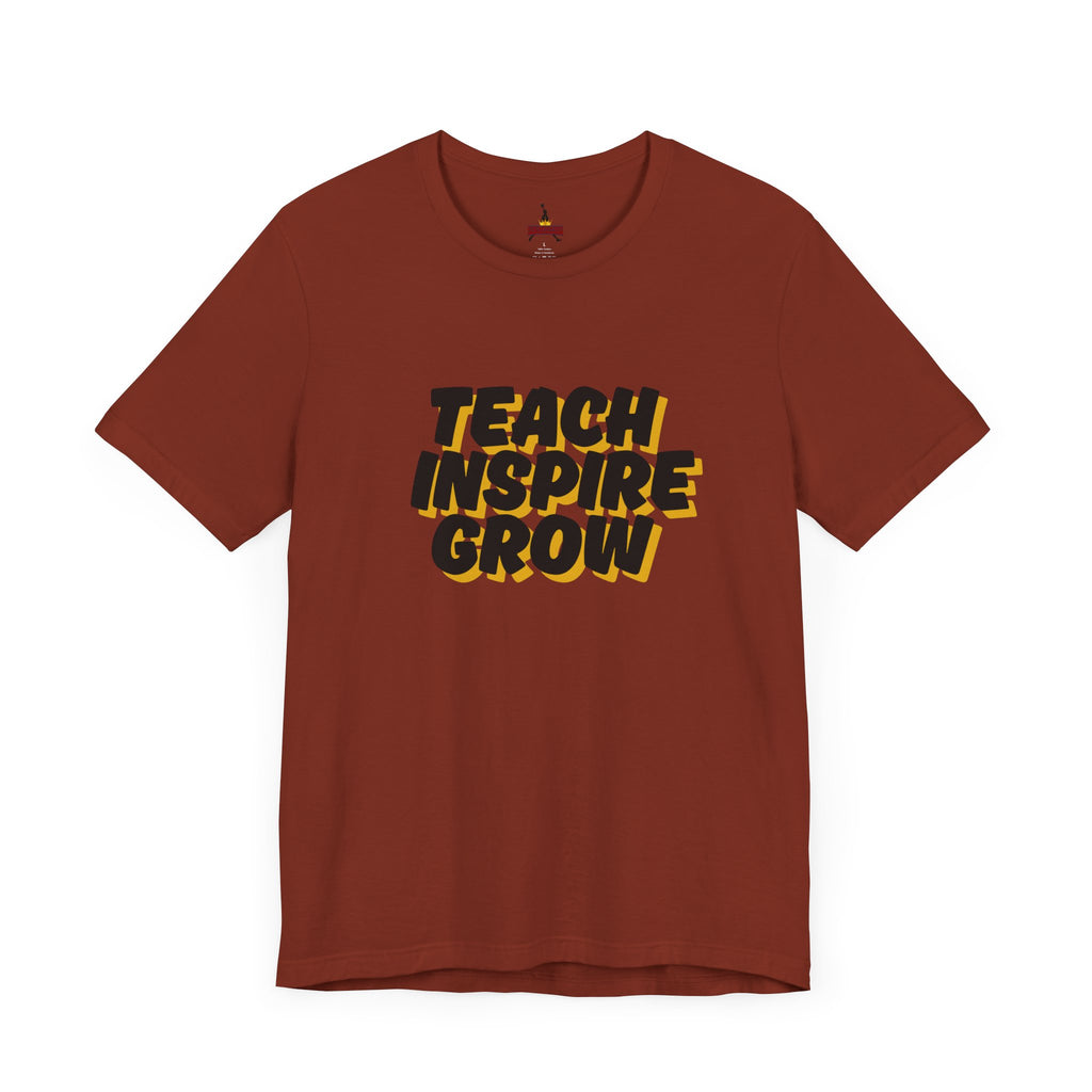 Inspiring Teacher Tee - Teach Inspire Grow Unisex Jersey Short Sleeve Shirt