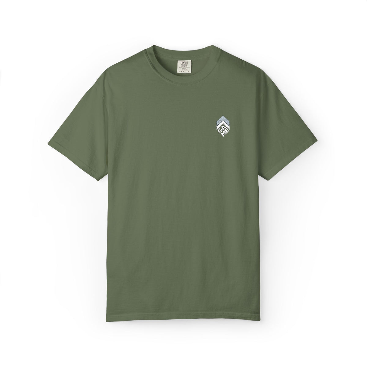 Golden Sunrise Tee — Small Floral Heart Chest Graphic