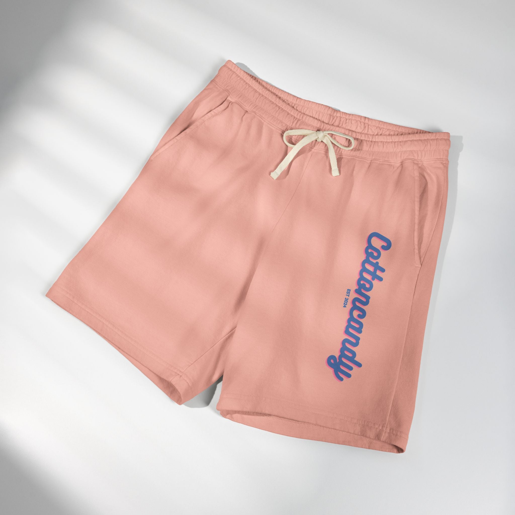 Cotton Candy Graphic Sweat Shorts — Lightweight Garment-Dyed Fleece