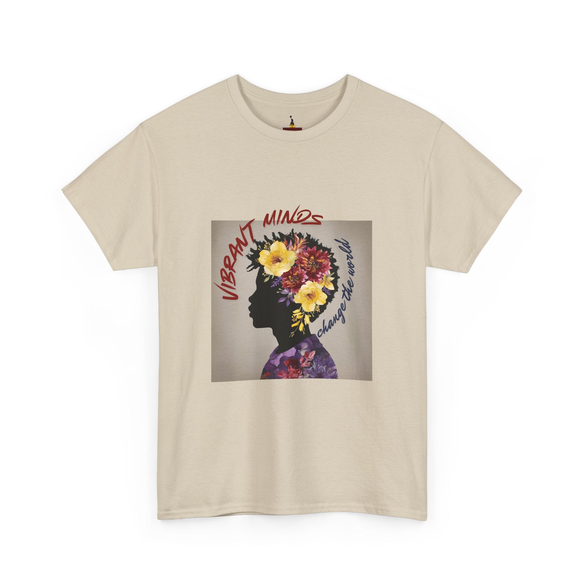 Vibrant Minds Unisex Heavy Cotton Tee – Embrace Creativity with Floral Design