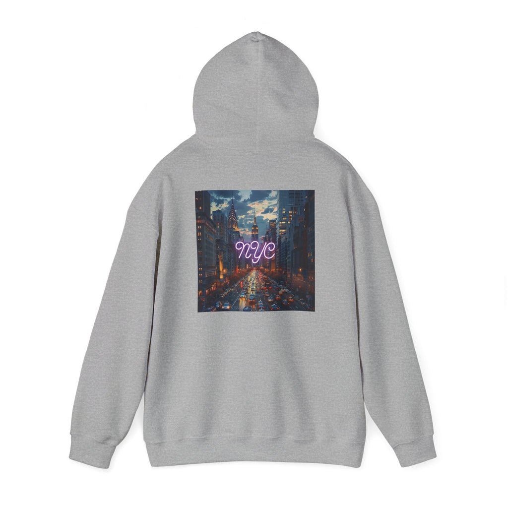 NYC Neon Lights Unisex Heavy Blend™ Hooded Sweatshirt - Cozy Urban Style