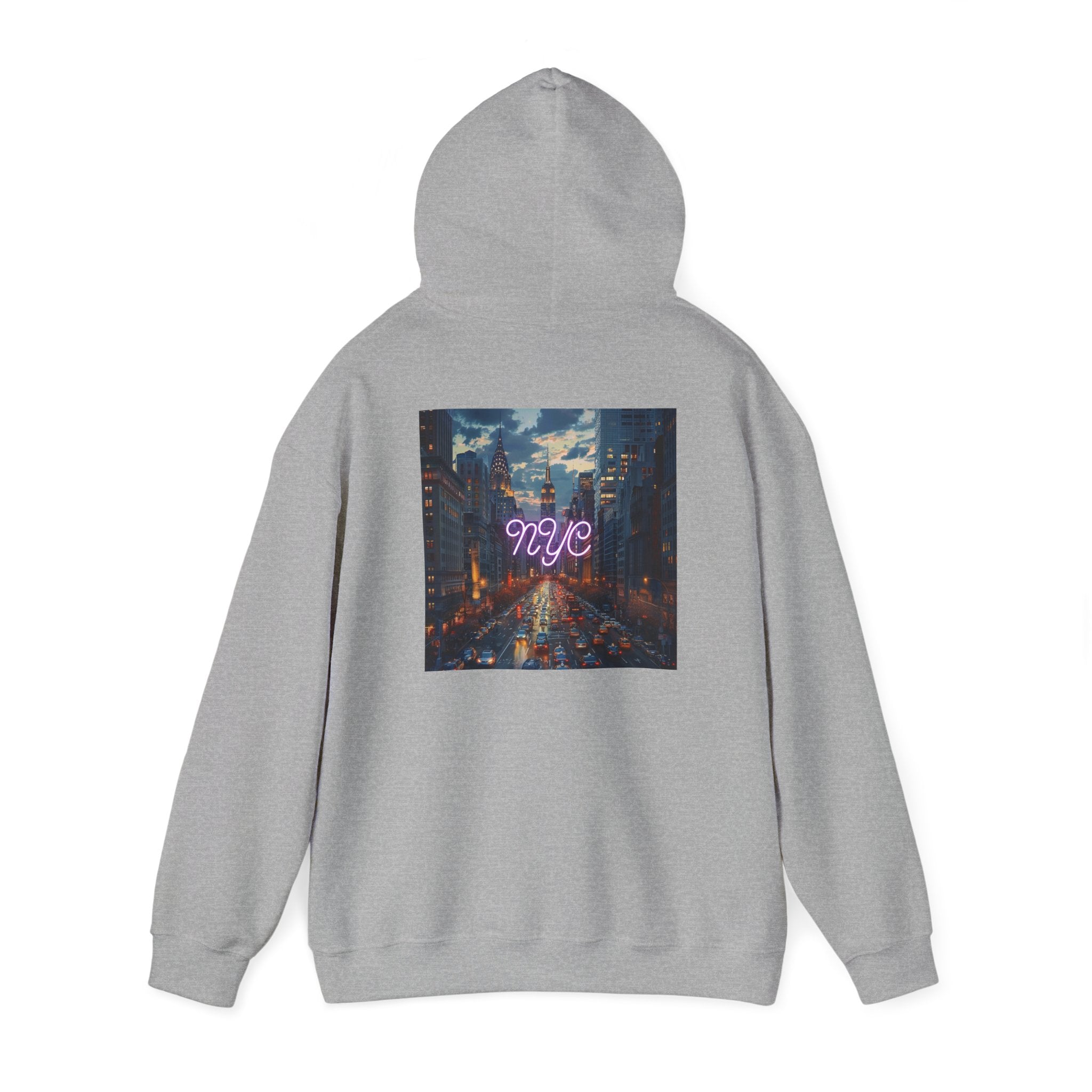 NYC Neon Lights Unisex Heavy Blend™ Hooded Sweatshirt - Cozy Urban Style