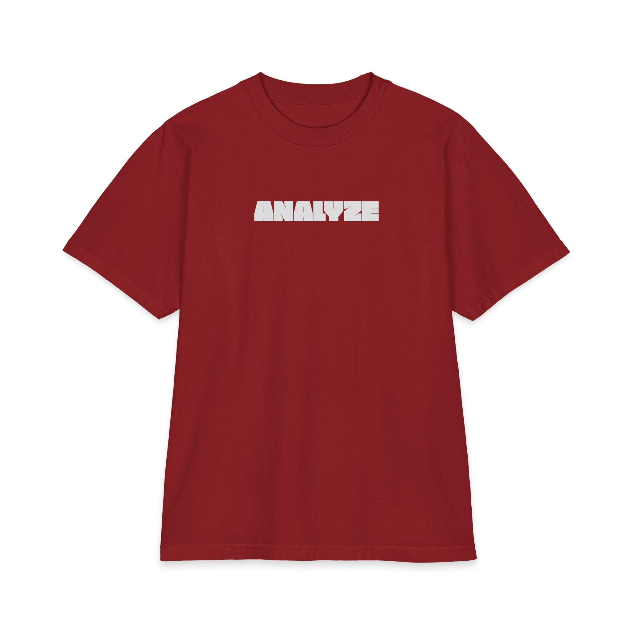 Analyze Graphic T‑Shirt — Minimalist White Short Sleeve
