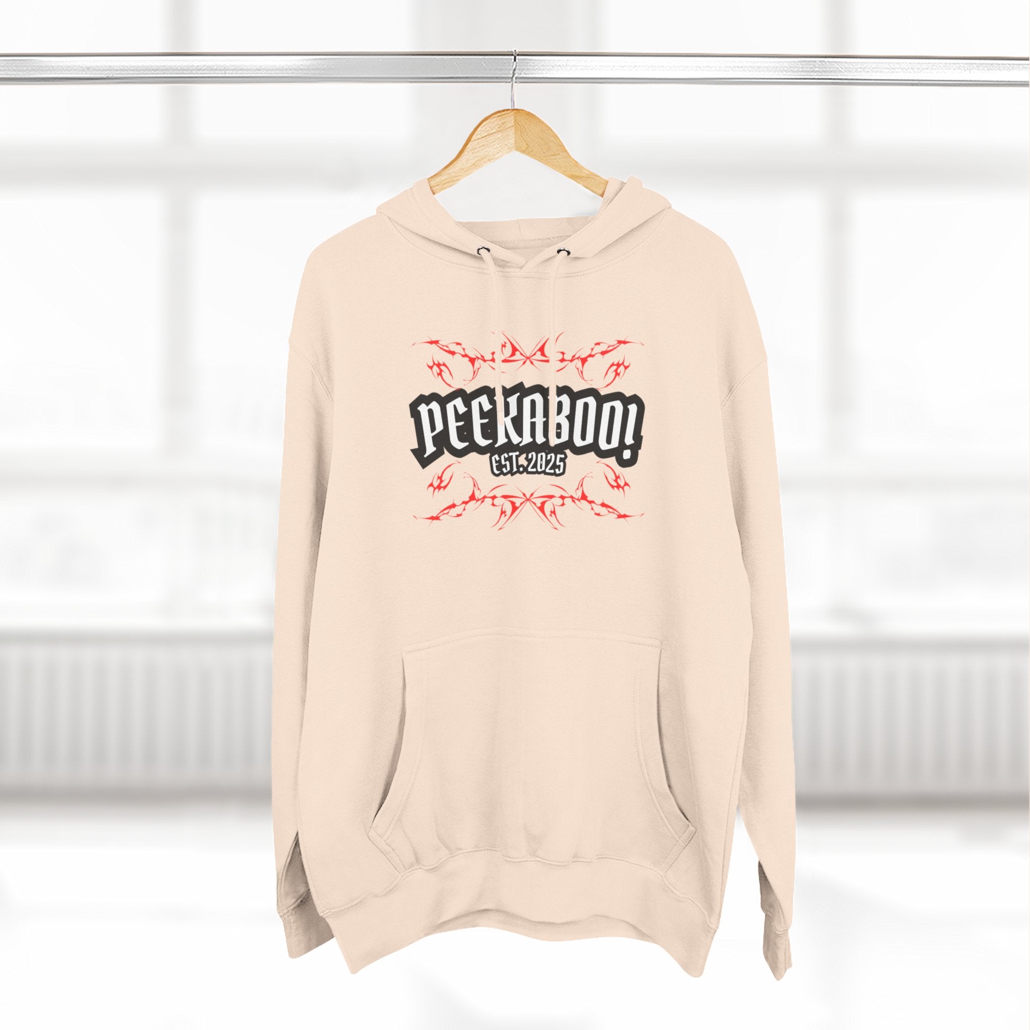 Peekaboo! Three-Panel Fleece Hoodie - Cozy, Fun, Unisex Gift for Any Occasion, Perfect for Casual Outfits, Festival Wear, and Layering