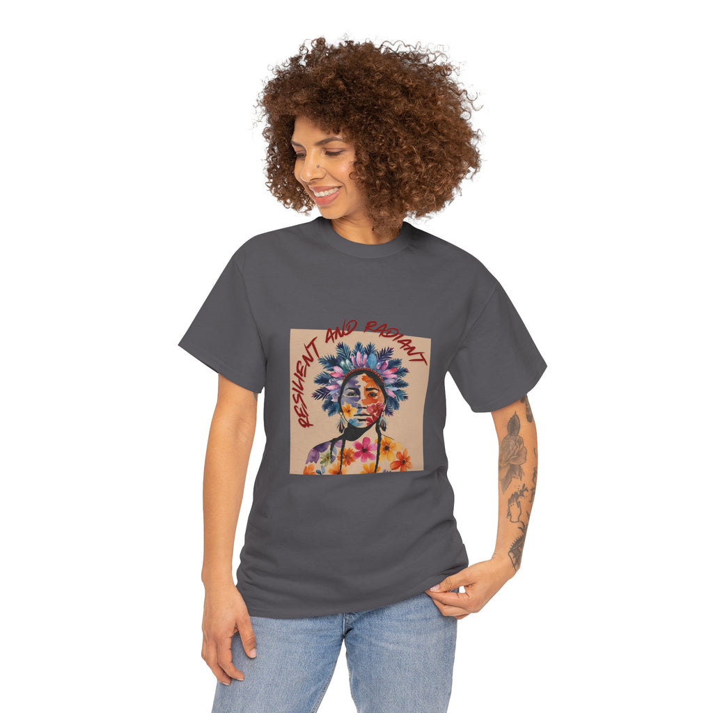 Empowered Floral Unisex Heavy Cotton Tee - Fresh & Radiant Design
