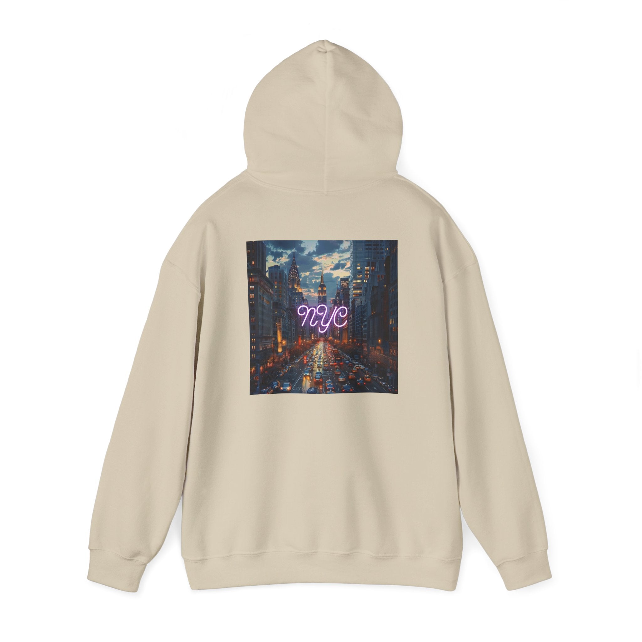 NYC Neon Lights Unisex Heavy Blend™ Hooded Sweatshirt - Cozy Urban Style