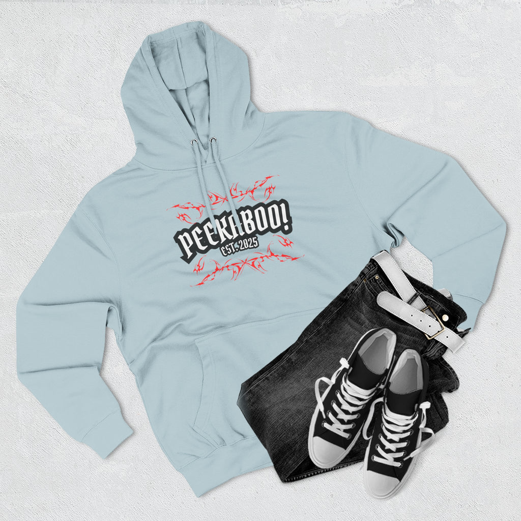 Peekaboo! Three-Panel Fleece Hoodie - Cozy, Fun, Unisex Gift for Any Occasion, Perfect for Casual Outfits, Festival Wear, and Layering