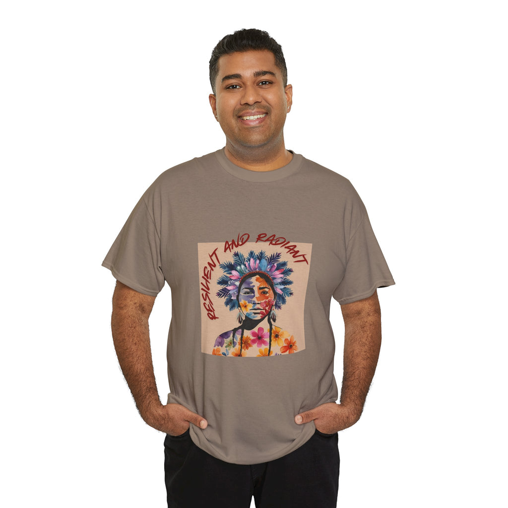 Empowered Floral Unisex Heavy Cotton Tee - Fresh & Radiant Design